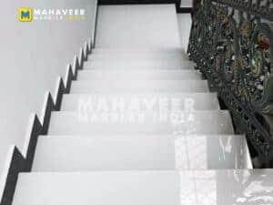 White Sangemarmar Marble Stairs