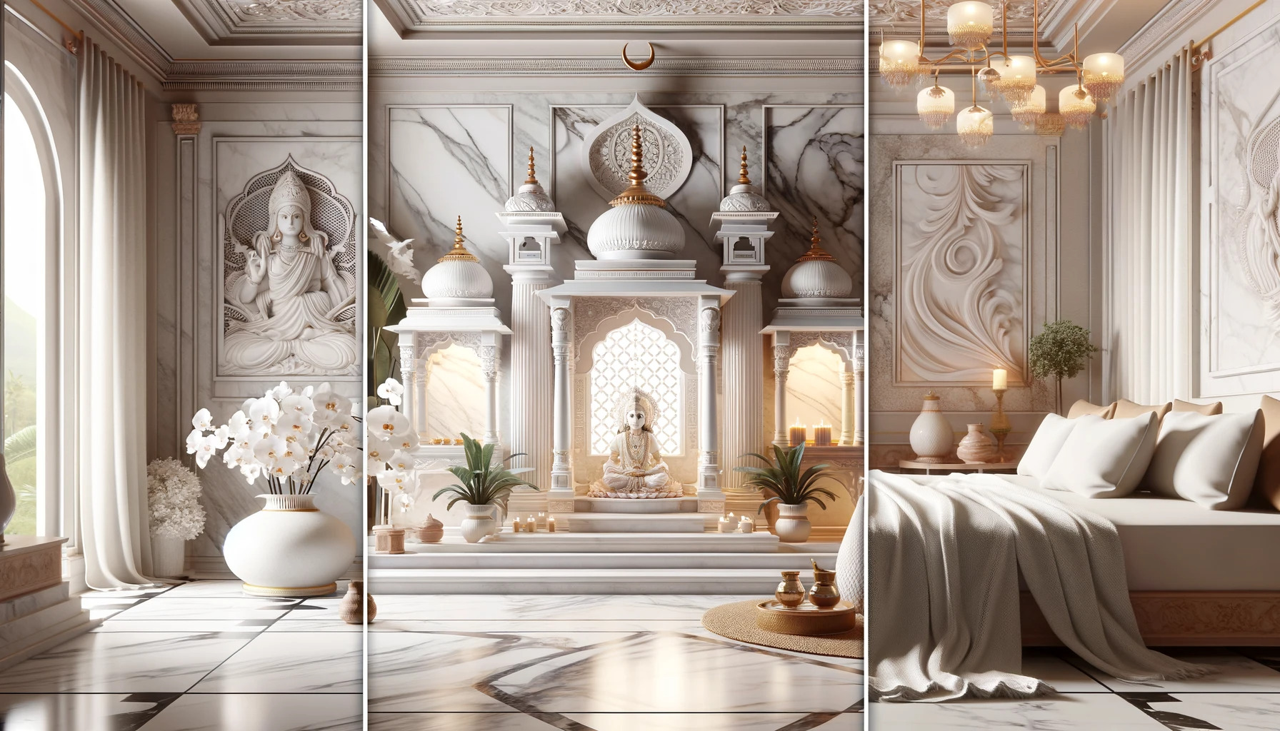 White Marble Mandir Designs: Elegance Redefined for Your Home